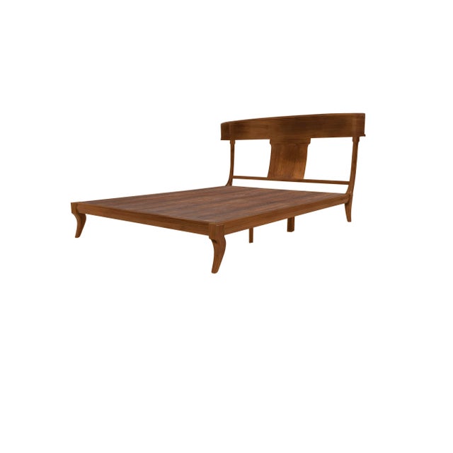 Mid-Century Modern Mid Century Modern Klismos Style Walnut Queen Bedframe For Sale - Image 3 of 6