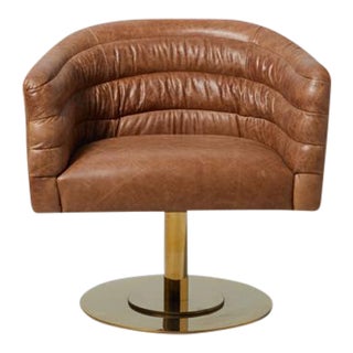 Cupa Brown Leather Chair For Sale