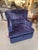 2020s Petite Blue Wing Swivel Lounge Chair For Sale - Image 5 of 6