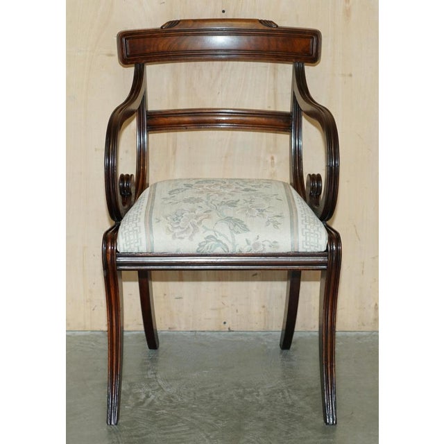 We are delighted to offer for sale this very elegant English Regency Gillow's style office desk armchair with saber legs ....