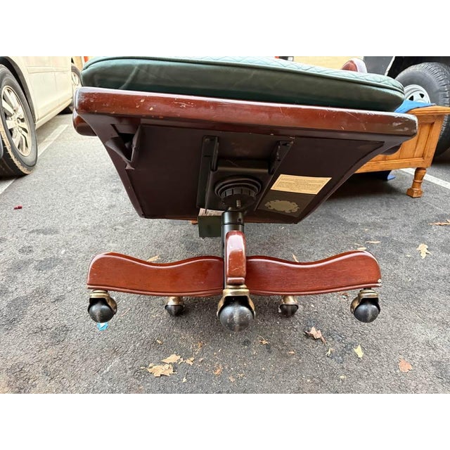 Brown Handcock and Moore Swivel and Rocker Leather Office Desk Chair For Sale - Image 8 of 11