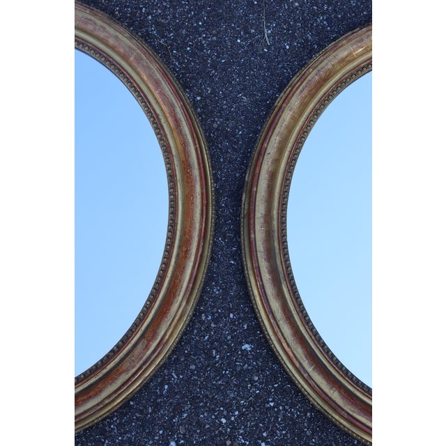 Louis Philippe Oval Giltwood Mirrors, Set of 2 For Sale - Image 9 of 12