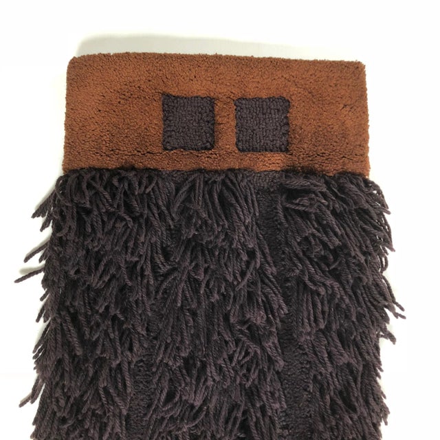 Brown Modernist LJ6 Wall Rug by Ewald Kröner for Hackhausen Castle, Germany, 1970s For Sale - Image 8 of 18