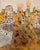 Compact and intense, this canvas concentrates Stella's gold leaf and oil technique into a single emotional gesture. Two...