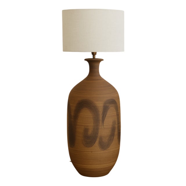 Large Mid-Century Modern Ceramic Lamp Base by David White, 1950s For Sale