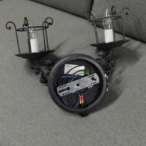 Cast Iron Sconce attributed to Lampadari For Sale - Image 4 of 6