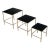 Solid Brass Faux Bamboo Set of 3 Nesting Tables with Black Vitrolite Glass For Sale - Image 13 of 13