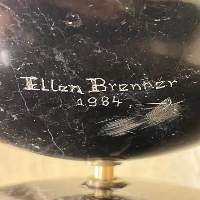 Black Large Abstract Mid Century Black Marble Sculpture by Ellen Brenner Sorensen For Sale - Image 8 of 11