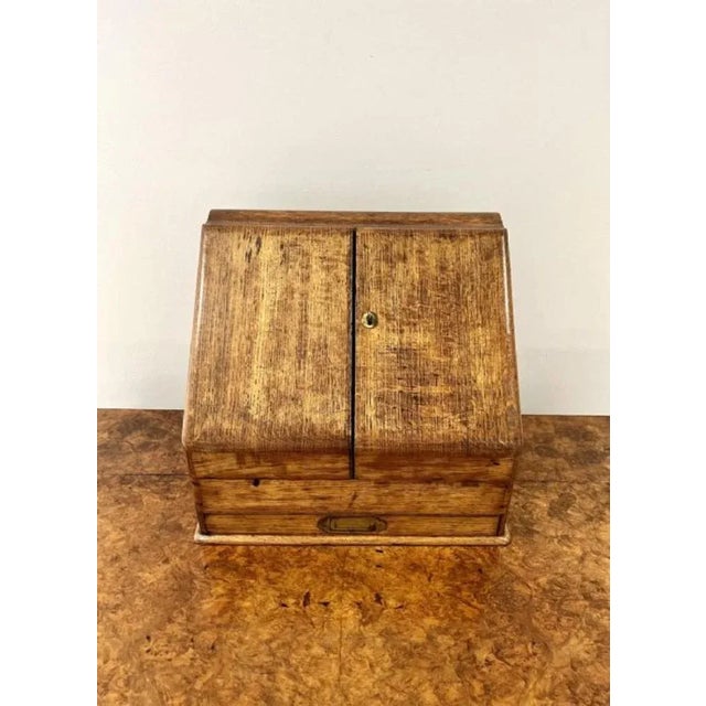 Quality Antique Victorian Oak Stationary Box, 1870s For Sale - Image 6 of 8