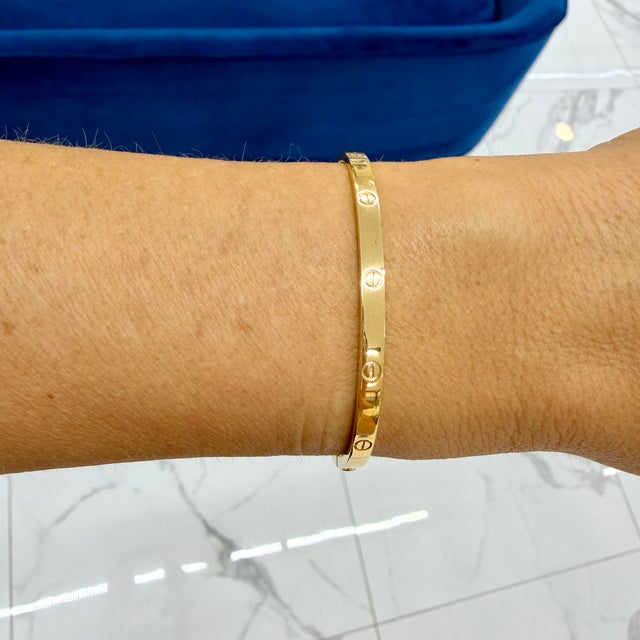 Cartier Love Small Model 18k Yellow Gold Bangle Bracelet For Sale - Image 9 of 9