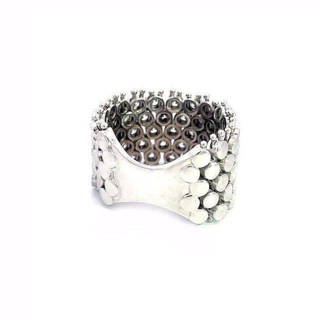 Late 20th Century Birks Diamond 18k Gold Ring White Flex Soft Chain Band For Sale - Image 5 of 8