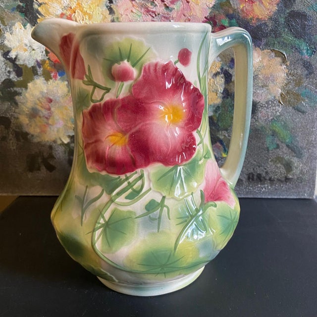 Majolica Ceramic Glazed Flower Pitcher from Saint Clément, 1960 For Sale - Image 9 of 9