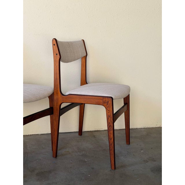 Mid-Century Modern Danish Mid Century in Style of Erik Buch Rosewood Dining Chairs Set of 4 Scandinavian Vintage For Sale - Image 3 of 10