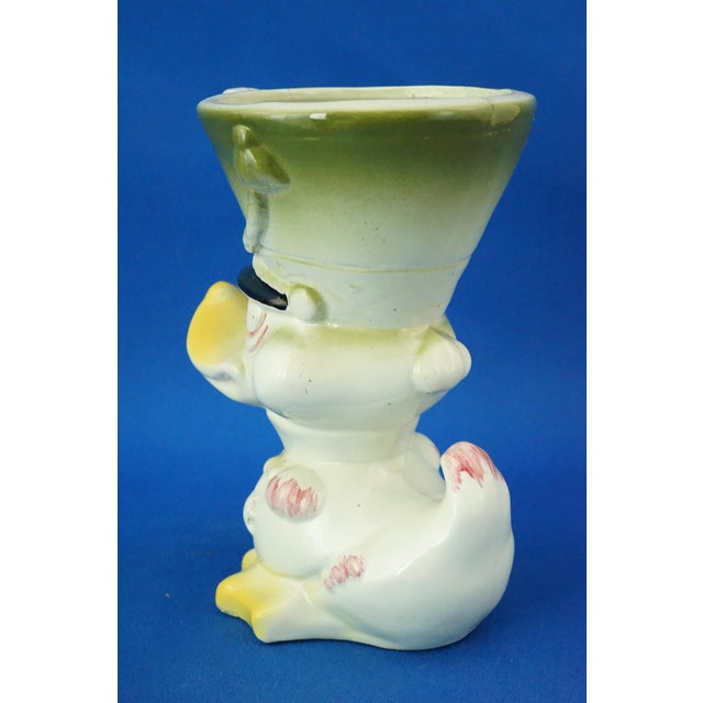 Ceramic 20th Century Deco Ceramic Sugar Bowl Vase Police Duck by Tarcisio Tosin for La Freccia, Italy., 1930s For Sale - Image 7 of 18