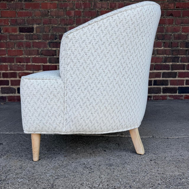 Eggshell Pair of Custom White Tub Chairs Mid Century Modern For Sale - Image 8 of 12