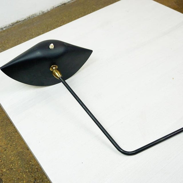 Black Single Arm Wall Lamp attributed to Serge Mouille, 1950s For Sale - Image 4 of 14