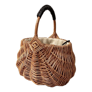 Handwoven Rattan Petal Shaped Handbag