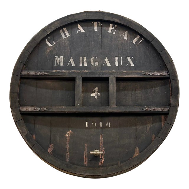 French Château Margaux Wine Barrel Top Façade Ca. 1910 For Sale