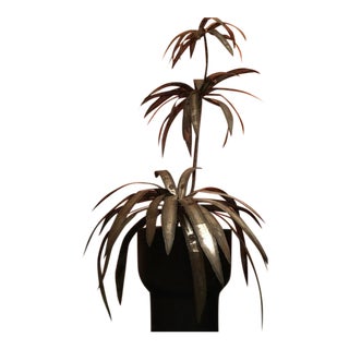 Mid-Century Brutalist Potted Palm Tree For Sale