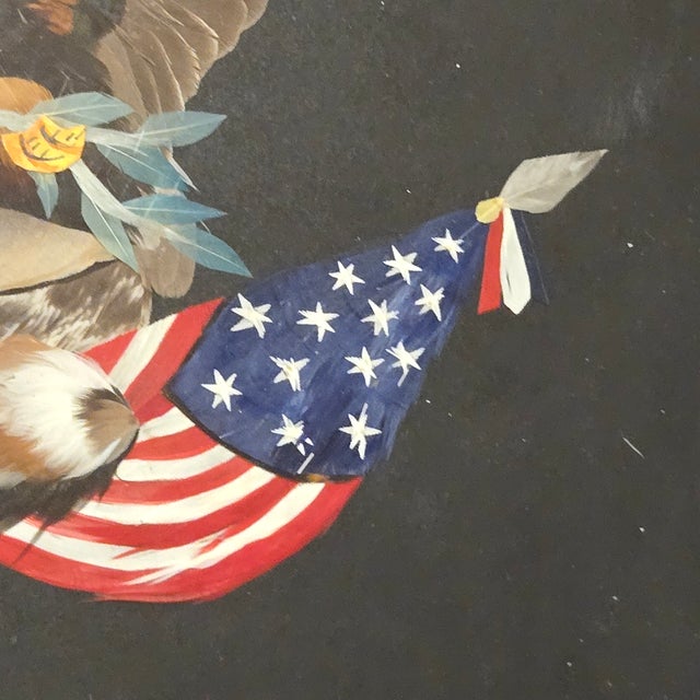 Antique Victorian Feather Art American Federal Patriotic Eagle & Flag Untouched Estate Condition C. 1880-1900 For Sale - Image 12 of 18