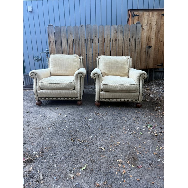 Henredon 1980s Ralph Lauren by Henredon Down-Filled Lounge Chairs, Pair For Sale - Image 4 of 17