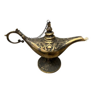 Rustic Genie Lamp with Chain Lid For Sale