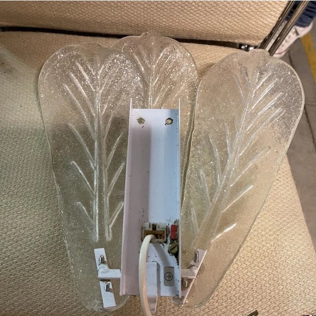 Murano Glass Leaf Sconces, Set of 2 For Sale - Image 8 of 10
