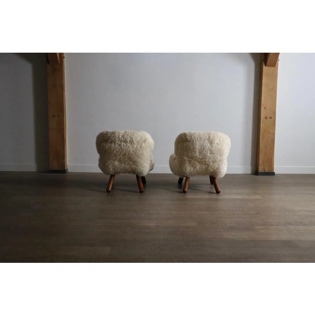 Wood Clam Chairs by Arnold Madsen for Madsen & Schubell, Denmark, 1944, Set of 2 For Sale - Image 7 of 10