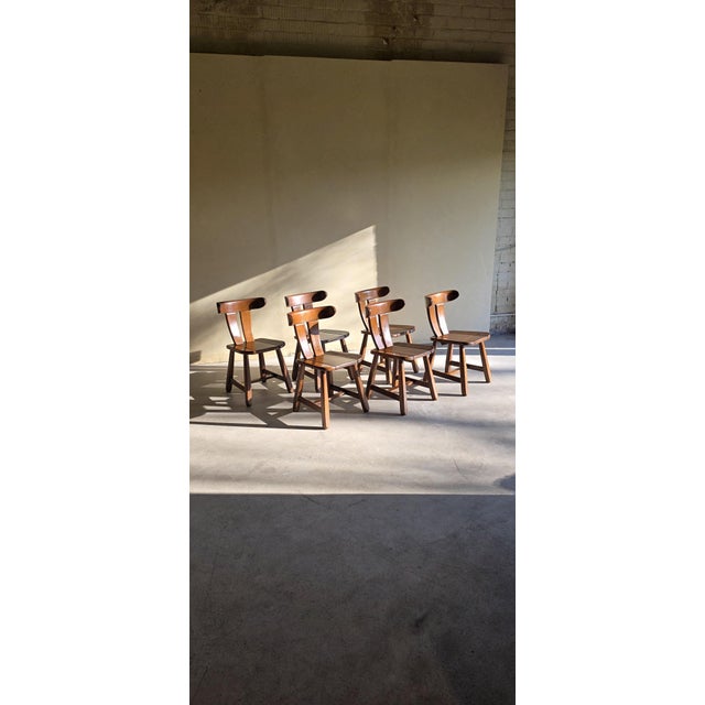 Brutalist Oak Dining Chairs, 1960s, Set of 6 For Sale - Image 12 of 12