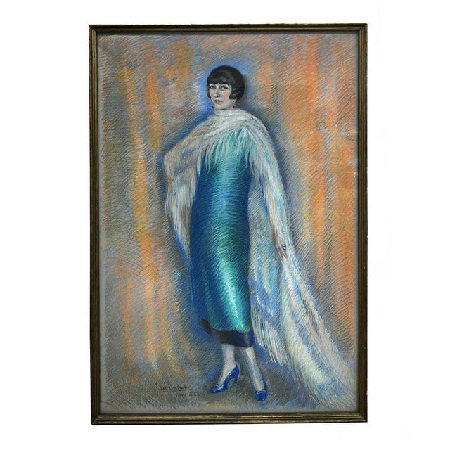 Jean-Dominique Van Caulaert, Pastel Under Glass For Sale - Image 5 of 5