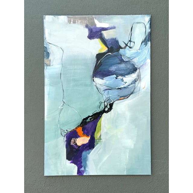 Contemporary Vintage Abstract Expressionist Oil Painting on Canvas For Sale - Image 3 of 16