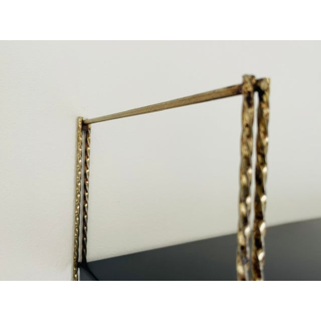 Mid-Century Modern Adjustable Brass and Metal Wall-Mounted Shelf, 1960s For Sale - Image 13 of 18