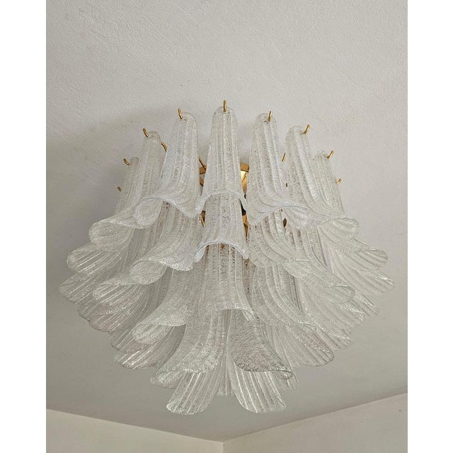 Metal Large Hollywood Regency Petal Chandelier in Murano Glass, 1960s For Sale - Image 7 of 8