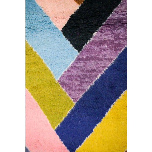 Multi-Color Herringbone Wool Berber Moroccan Runner Rug. Hand-knotted from 100% wool in the Anti-Atlas mountains of...