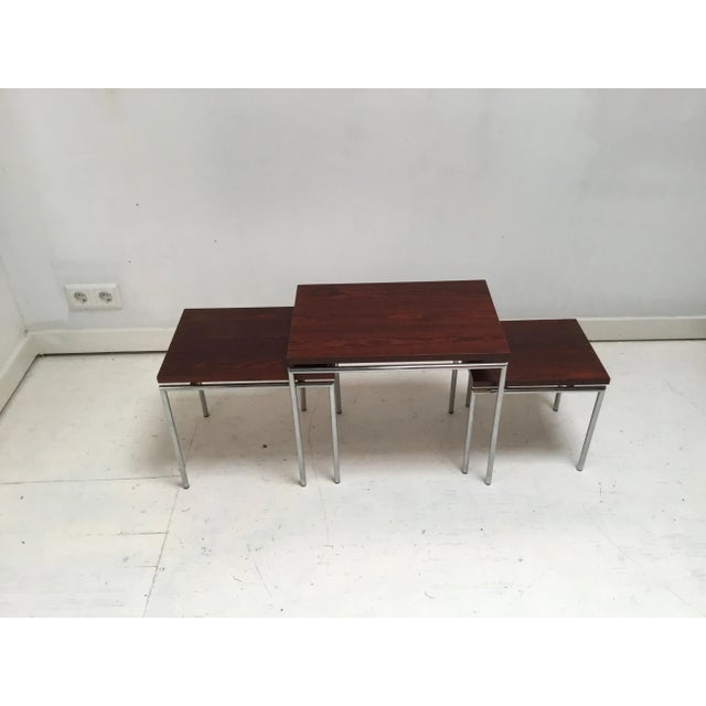 Dutch Palissander Nesting Tables, 1960s, Set of 3 For Sale - Image 4 of 11
