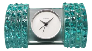 Table Clock in Crystal from Omodomo, Italy, 1970s