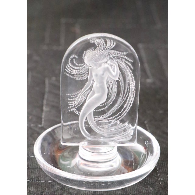 Classic Lalique Naiade sea nymph ring dish, in excellent, original, clean and ready ton use condition, free of damage or...