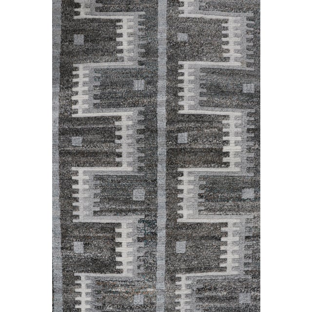 Rug & Kilim’s Scandinavian Outdoor Rug With Gray Geometric Patterns - 12'x15' For Sale In New York - Image 6 of 7