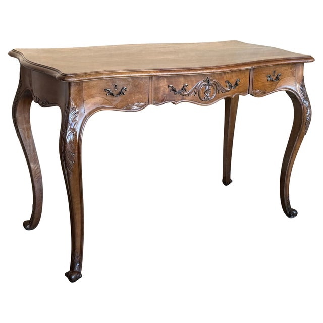 20th Century Wood French Louis XV Style Writing Desk, 1920 For Sale - Image 15 of 18