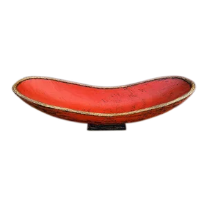 Chinese Carved Wood Decorative Bowl W/Rattan Trim