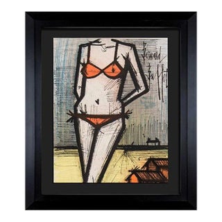 Bernard Buffet (1928 - 1999 ) Original Lithograph in Color | Signed | 1968 | on the Beach For Sale