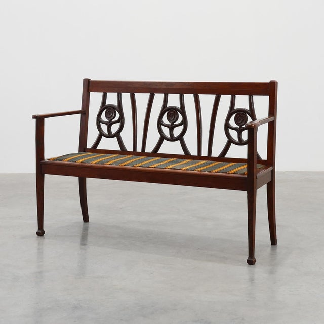 Vintage Art Deco Belgian Bench in Oak, 1920s For Sale - Image 14 of 14