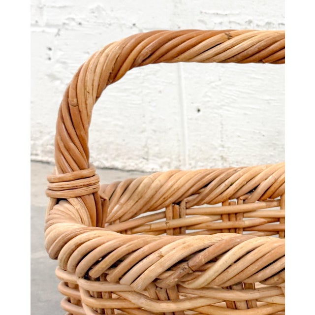 Vintage Wicker Oval Basket For Sale - Image 4 of 7