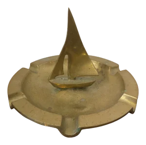Vintage Brass Sailboat Ashtray or Catch All