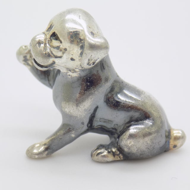 Vintage Italian Genuine Silver 800 Puppy Dog Figurine by Sorini, Arezzo, 1980s For Sale - Image 3 of 15