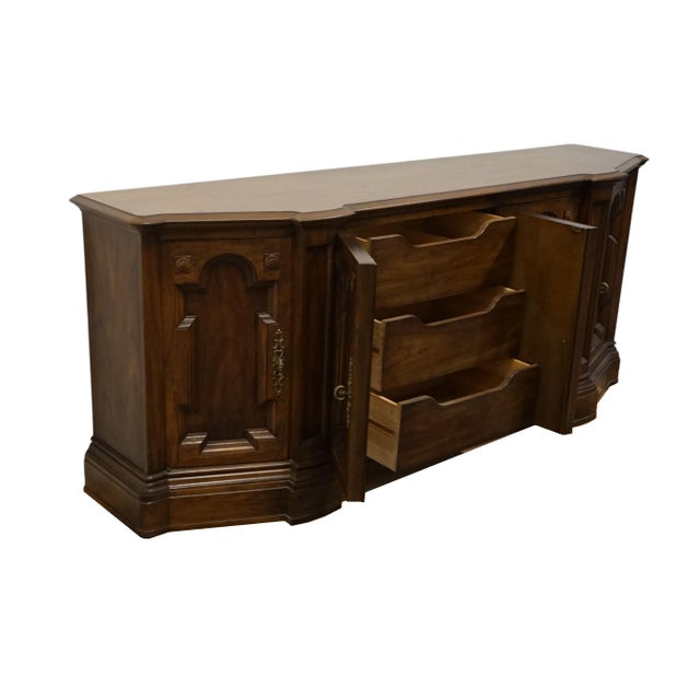Drexel Heritage Solid Walnut Italian Provincial 78" Buffet Sideboard 559-144 For Sale In Kansas City - Image 6 of 14