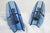 Mid-Century Modern Italian Faceted Blue Glass Veca Wall Sconces by Fontana Arte, 1980s, Set of 2, in Very Good conditions....