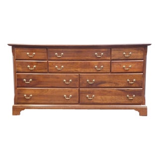 Cresent Furniture Solid Cherry Traditional Style 68" Triple Dresser 7268 For Sale