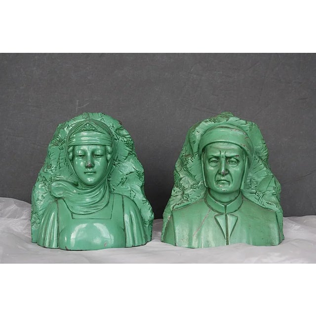 Green Vintage Dante & Beatrice Jennings Brothers Bookends - a Pair For Sale - Image 8 of 8