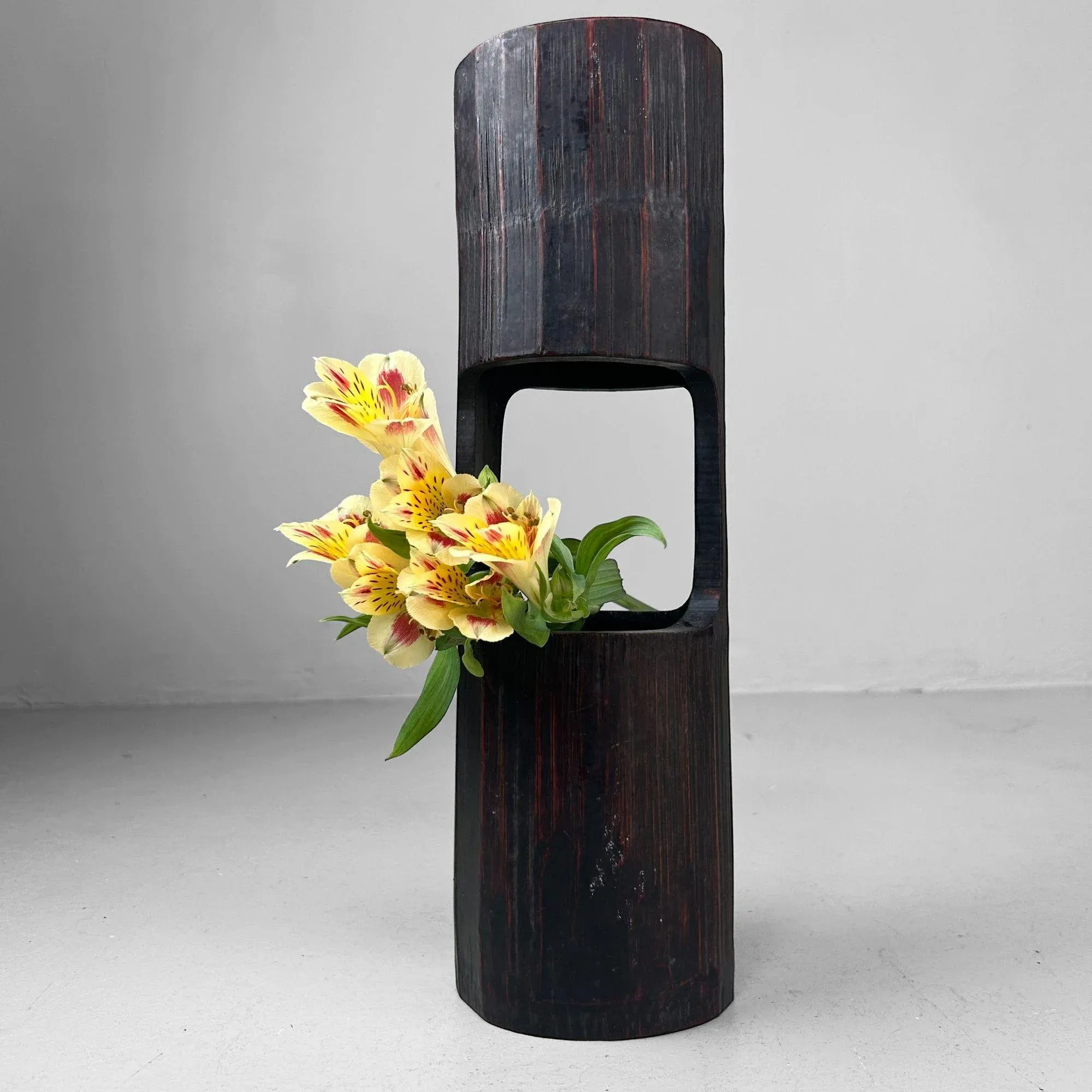 Mid-Century Japanese Bamboo Ikebana Vase, 1950s | Chairish